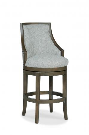 Fairfield's Robroy Upholstered Swivel Wooden Barstool with Partial Arms