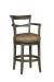 Fairfield's French 75 Wood Bar Stool with Arms in Brown