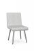 Amisco's Regent Upholstered Modern Dining Chair in Gray and Silver Metal