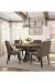 Amisco's Bridget Farmhouse Upholstered Dining Chairs in Brown Dining Room