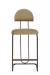 Wesley Allen's Bronx Modern Bar Stool in Copper Bisque Metal Finish and Fabric with Sled Base - Front View