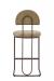 Wesley Allen's Bronx Modern Bar Stool in Copper Bisque Metal Finish and Fabric with Sled Base - Back View