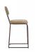 Wesley Allen's Bronx Modern Bar Stool in Copper Bisque Metal Finish and Fabric with Sled Base - Side View