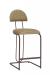 Wesley Allen's Bronx Modern Bar Stool in Copper Bisque Metal Finish and Fabric with Sled Base