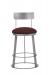Wesley Allen's Clay Modern Swivel Bar Stool with Back and Circular Base - Front View