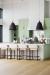 Wesley Allen's Franklin Modern Low Back Bar Stools in Green, White, and Cream Kitchen