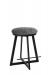 Wesley Allen's Harrison Backless Black Unique Bar Stool with X-Base and Round Seat