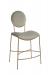 Wesley Allen's Jamestown Modern Brown Comfortable Bar Stool with Oval Back, Saddle Seat, and In Opaque Copper Metal Finish