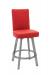 Wesley Allen's Jackson Upholstered Swivel Barstool with Tall Back and Metal Base