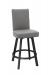 Wesley Allen's Jackson Black and Gray Upholstered Swivel Bar Stool with Back