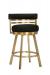 Wesley Allen's Miramar Gold Swivel Bar Stool with Low Back and Black Fabric