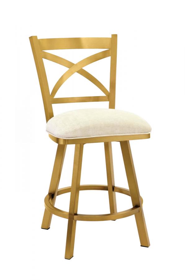 Wesley Allen's Edmonton Swivel Bar Stool in Gold Stainless Steel