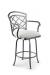 Wesley Allen's Boston Swivel Barstool with Arms, Lattice Back Design and Square Seat Cushion