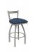 Holland's Catalina #821 Low Back Swivel Barstool in Nickel Metal Finish and Blue Seat Cushion