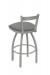 Holland's Catalina #821 Low Back Swivel Barstool in Nickel Metal Finish and Gray Seat Cushion - Backside