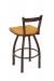 Holland's Catalina #821 Low Back Swivel Barstool in Bronze Metal Finish and Medium Oak Wood Seat Finish - Backside