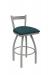 Holland's Catalina #821 Low Back Swivel Barstool in Nickel Metal Finish and Teal Seat Cushion