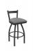 Holland's Catalina #821 Low Back Swivel Barstool in Pewter Metal Finish and Gray Seat Cushion