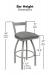 Catalina's Low Back Swivel Bar Height Stool Dimensions