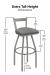 Catalina's Low Back Swivel Extra Tall Height Stool Dimensions