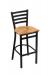 Holland's Jackie #400 Stationary Barstool with Back in Black Metal Finish and Medium Maple Seat Wood Finish
