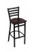 Holland's Jackie #400 Stationary Barstool with Back in Black Metal Finish and Dark Cherry Maple Seat Wood Finish