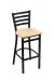 Holland's Jackie #400 Stationary Barstool with Back in Black Metal Finish and Natural Maple Seat Wood Finish