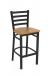Holland's 400 Jackie Black Bar Stool with Ladder Back with Oak Medium Wood Seat