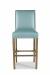 Fairfield's Clark Wooden Bar Stool with Upholstered Back and Seat in Seafoam Green - Front View