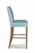 Fairfield's Clark Wooden Bar Stool with Upholstered Back and Seat in Seafoam Green - Side View