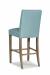 Fairfield's Clark Wooden Bar Stool with Upholstered Back and Seat in Seafoam Green - Back View