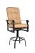 Woodard's Cortland Upholstered Swivel Bar Stool with Arms in Brown