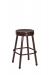 Woodard's Casa Backless Swivel Bar Stool in Aluminum Brown Finish with Round Seat