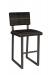 Woodard's Canaveral Harper Outdoor Stationary Woven Bar Stool with Back and Sled Base in Charcoal