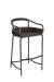 Woodard's Canaveral Nelson Outdoor Woven Bar Stool with Low Back and Arms - Shown in Charcoal Gray Weave