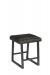 Woodard's Canaveral Harper Outdoor Stationary Woven Backless Counter Stool and Sled Base in Charcoal