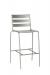 Woodard's Cafe Series Metro Mercury Silver Outdoor Bar Stool with Back