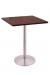 Holland's #214-22 Table with Stainless Steel Base and Mahogany Square Top
