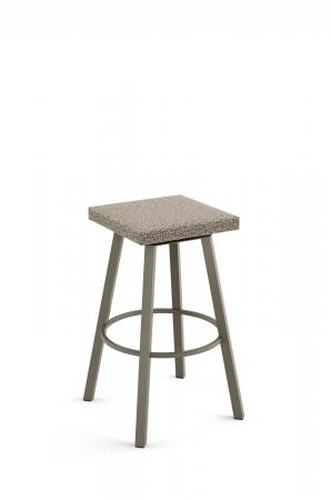 Amisco's Anders Backless Swivel Bar Stool with Square Seat Cushion and Round Base