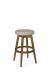 Amisco's Anton Modern Comfortable Backless Swivel Wood Bar Stool in Brown