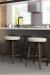 Amisco's Anton Backless Swivel Wooden Bar Stools with Large Round Seat - Shown in Modern Kitchen