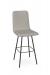 Amisco's Bray Brown Swivel Bar Stool with Fabric on Back and Seat