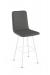 Amisco's Bray Upholstered Swivel Bar Stool with Charcoal Cushion and White Metal Finish