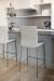Amisco's Osten Upholstered Non-Swivel Metal Bar Stools in Gray in Modern Kitchen