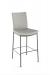 Amisco's Osten Upholstered Stationary Bar Stool with Scoop Seat in Light Gray Fabric and Gray Metal Legs