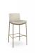 Amisco's Osten Modern Gold Stationary Bar Stool with Low Back and Scooped Seat