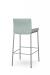 Amisco's Osten Modern Silver Metal Bar Stool with Low Back in Green Seat and Back Cushion - Back View