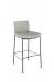 Amisco's Osten Upholstered Stationary Bar Stool with Low Back, Scoop Seat, and Metal Legs in Gray