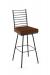 Amisco's Lisia Industrial Swivel Bar Stool with Seat Cushion and Ladder Back Design