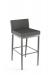 Amisco's Hanson Modern Upholstered Bar Stool with Low Back Quilted, Metal Legs
